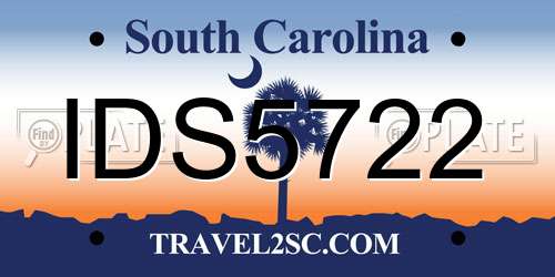 IDS5722 South Carolina License Plate