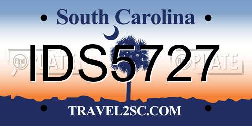 IDS5727 South Carolina License Plate