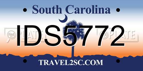 IDS5772 South Carolina License Plate