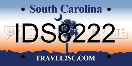 IDS8222 South Carolina License Plate