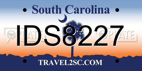 IDS8227 South Carolina License Plate