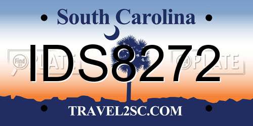 IDS8272 South Carolina License Plate
