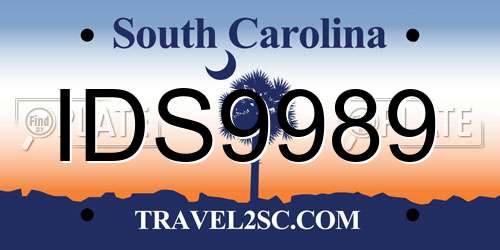 IDS9989 South Carolina License Plate