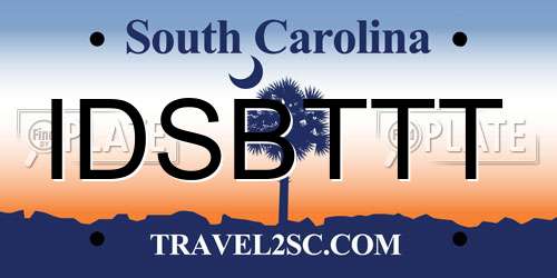 IDSBTTT South Carolina License Plate