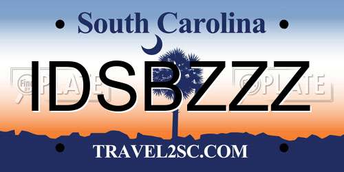 IDSBZZZ South Carolina License Plate
