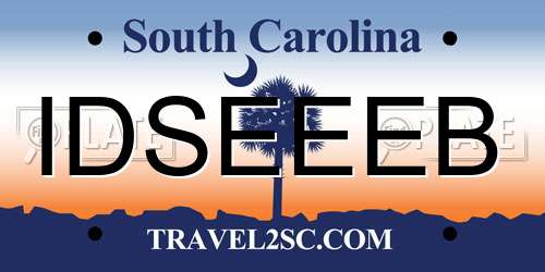 IDSEEEB South Carolina License Plate