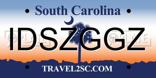 IDSZGGZ South Carolina License Plate