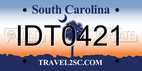 IDT0421 South Carolina License Plate