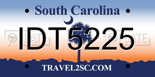 IDT5225 South Carolina License Plate