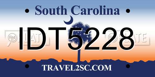 IDT5228 South Carolina License Plate