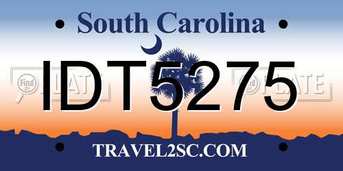 IDT5275 South Carolina License Plate