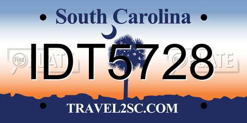 IDT5728 South Carolina License Plate