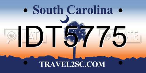IDT5775 South Carolina License Plate