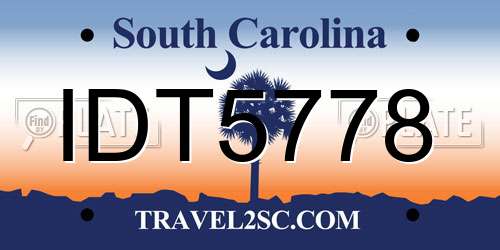 IDT5778 South Carolina License Plate