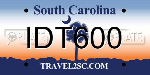 IDT600 South Carolina License Plate