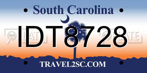 IDT8728 South Carolina License Plate