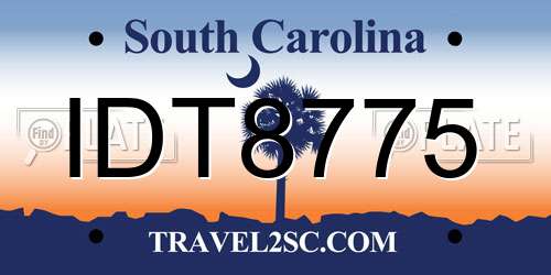 IDT8775 South Carolina License Plate