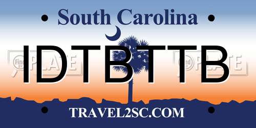 IDTBTTB South Carolina License Plate