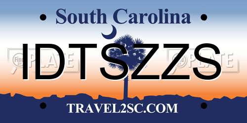 IDTSZZS South Carolina License Plate