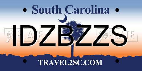 IDZBZZS South Carolina License Plate