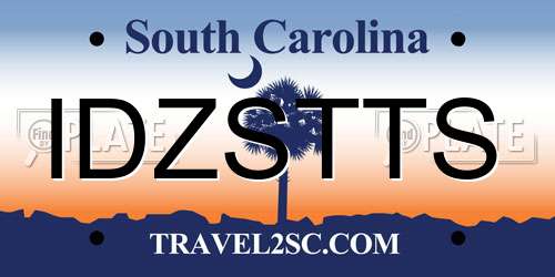 IDZSTTS South Carolina License Plate