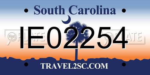 IE02254 South Carolina License Plate