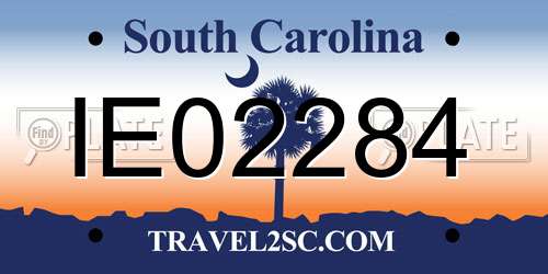 IE02284 South Carolina License Plate