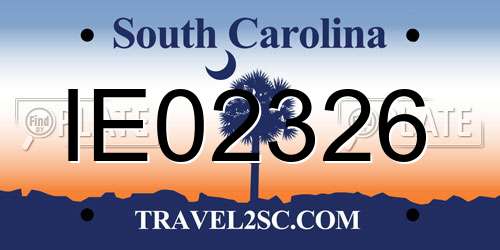 IE02326 South Carolina License Plate