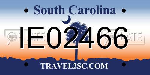 IE02466 South Carolina License Plate