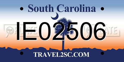 IE02506 South Carolina License Plate
