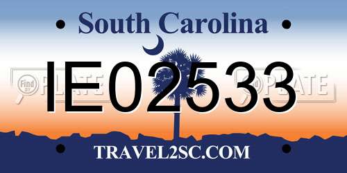 IE02533 South Carolina License Plate
