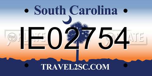 IE02754 South Carolina License Plate