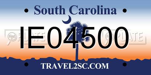 IE04500 South Carolina License Plate