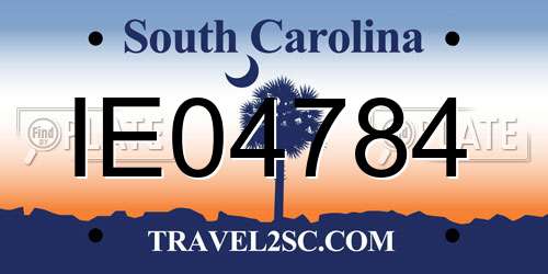 IE04784 South Carolina License Plate