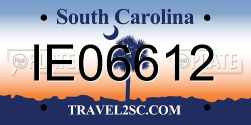 IE06612 South Carolina License Plate