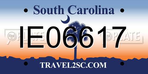 IE06617 South Carolina License Plate