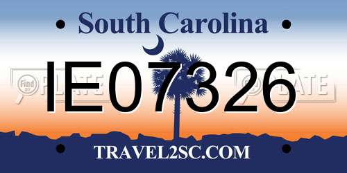 IE07326 South Carolina License Plate