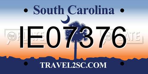 IE07376 South Carolina License Plate