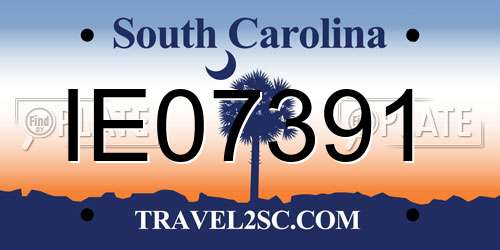 IE07391 South Carolina License Plate