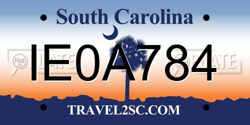 IE0A784 South Carolina License Plate