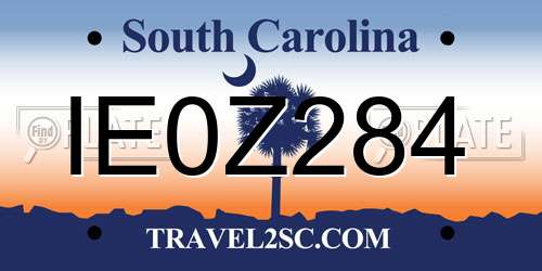 IE0Z284 South Carolina License Plate