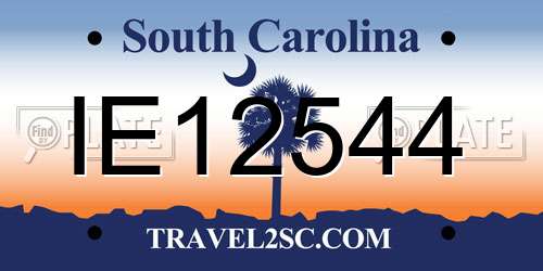 IE12544 South Carolina License Plate