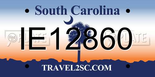 IE12860 South Carolina License Plate