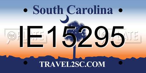 IE15295 South Carolina License Plate