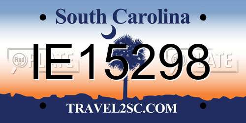 IE15298 South Carolina License Plate