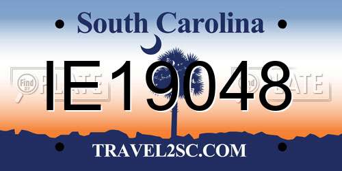 IE19048 South Carolina License Plate