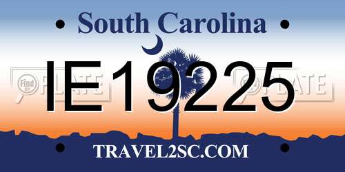 IE19225 South Carolina License Plate