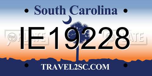 IE19228 South Carolina License Plate