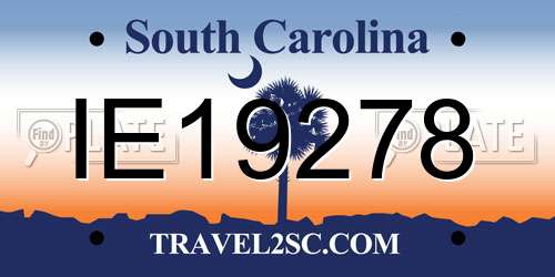IE19278 South Carolina License Plate