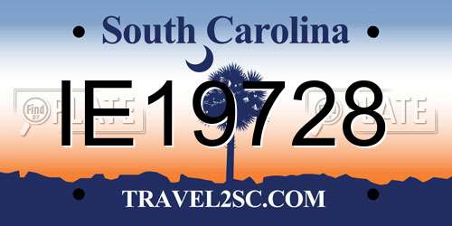 IE19728 South Carolina License Plate